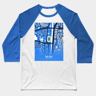 Estadio La Rosaleda Map Design Baseball T-Shirt